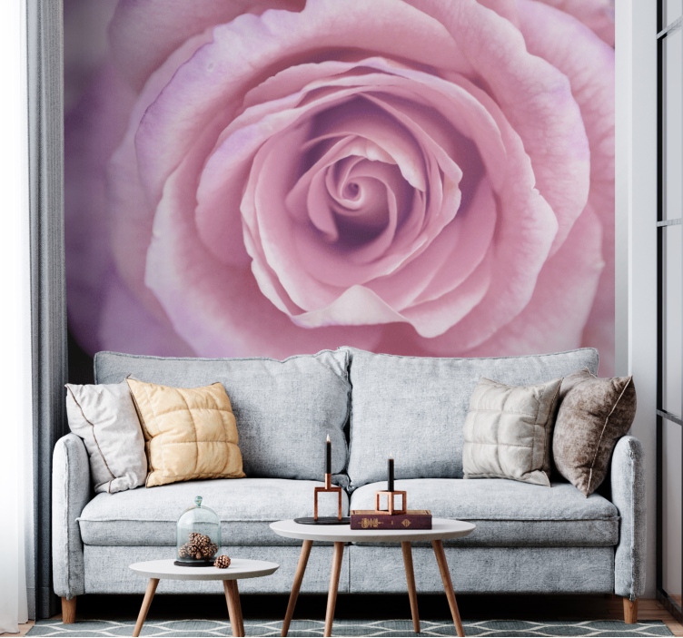 Flower mural pink rose blossom - TenStickers