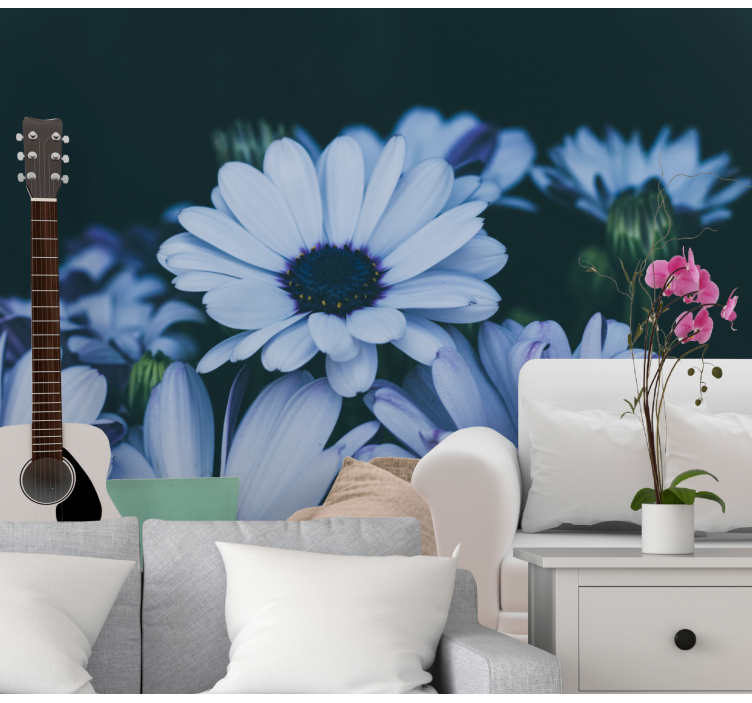 Flower mural serene floral composition - TenStickers