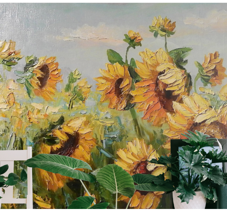 Flower mural sunflower meadow bloom - TenStickers
