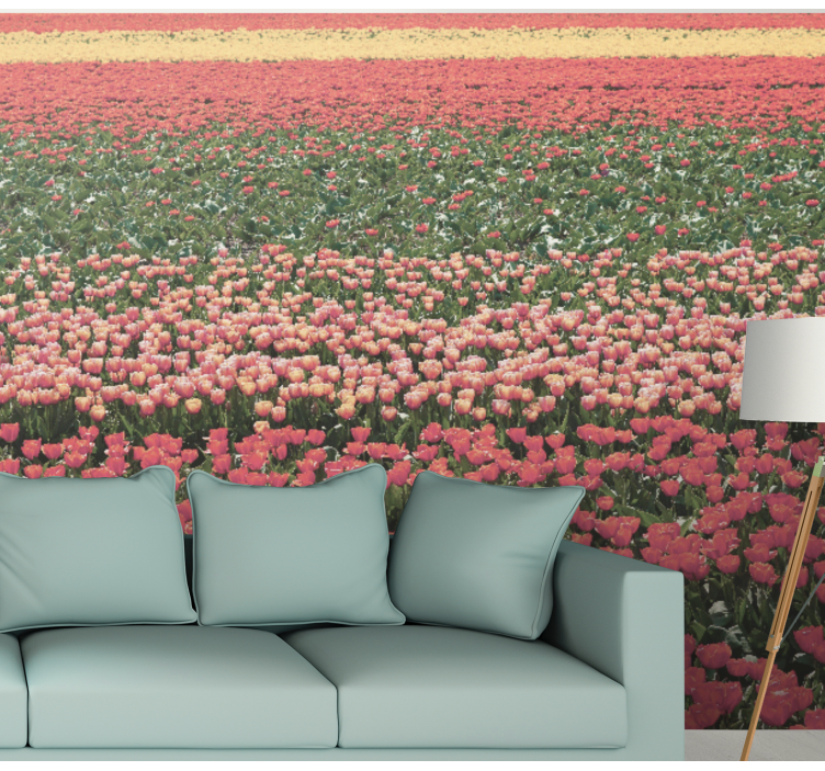 Flower mural tulip field landscape - TenStickers