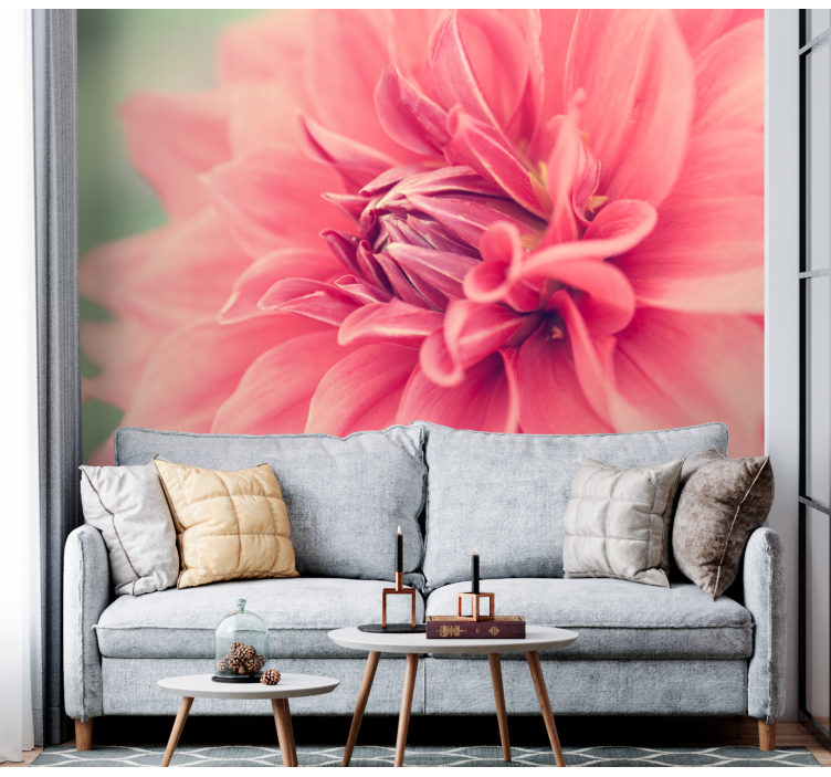 Flower mural vibrant pink blossom - TenStickers