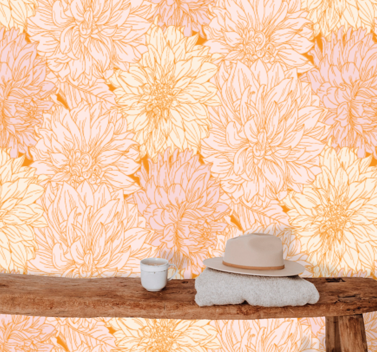 Flower mural with elegant floral design - TenStickers