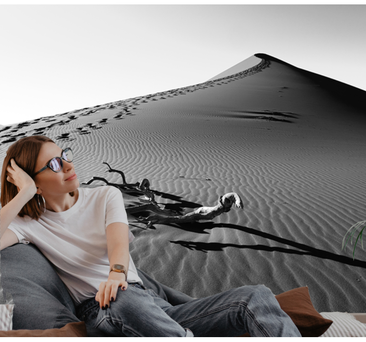 Footprints in Sand desert mural - TenStickers