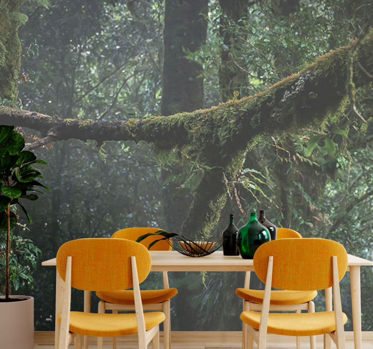 Forest wall mural lush green treetops - TenStickers