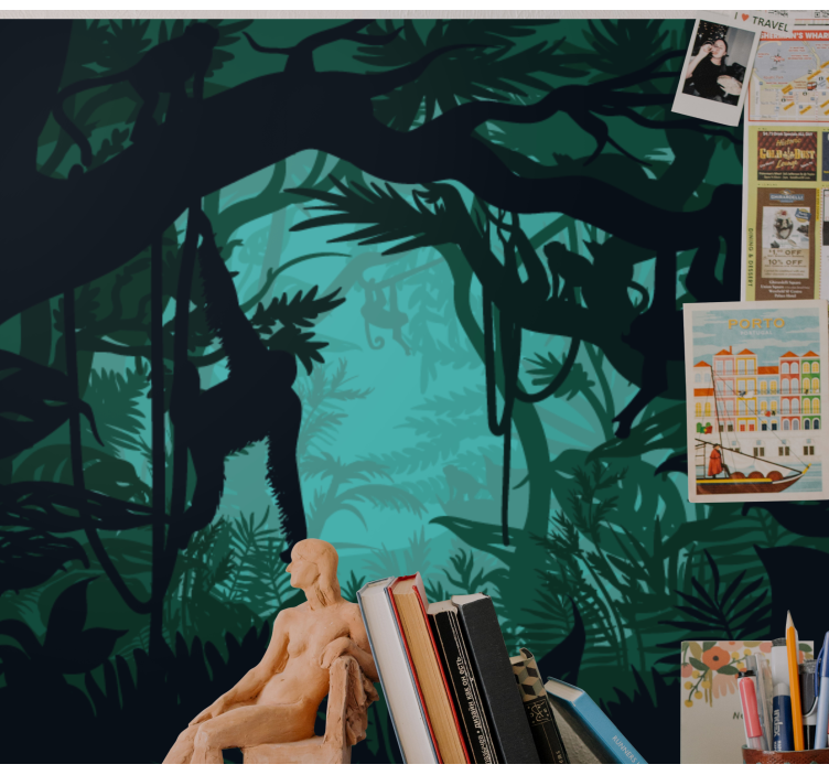 Forest with jungle animals wall mural - TenStickers