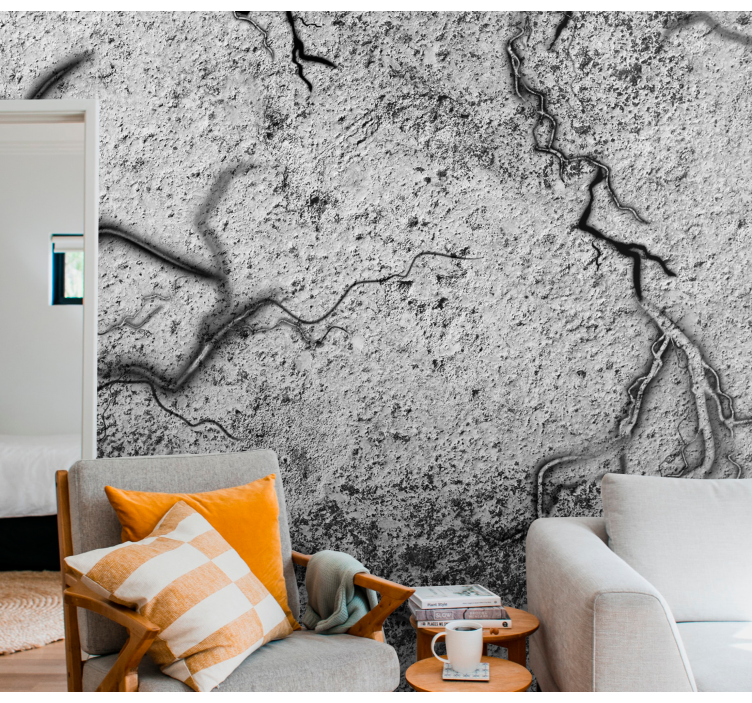 Fractured rock texture wall mural - TenStickers