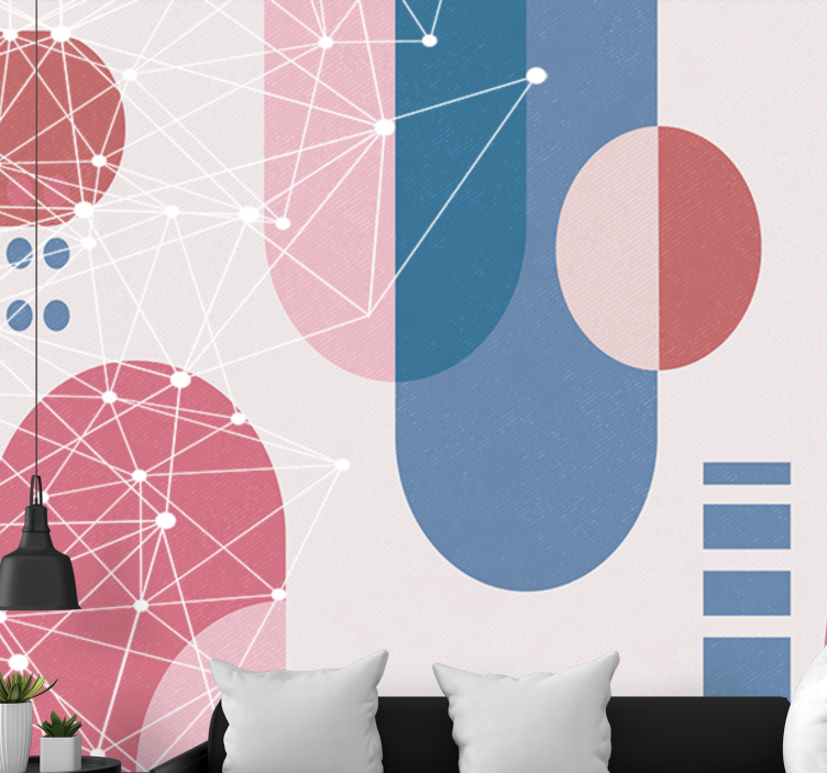 Geometric Fragments modern wall mural - TenStickers
