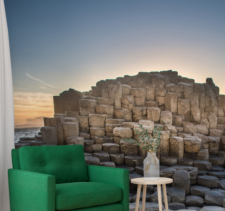 Giant's Causeway Sunset landscape mural wallpaper - TenStickers