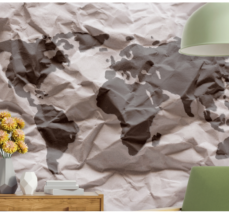 Geographical World Sketch world map wall mural - TenStickers