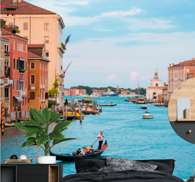 Gondola on canal grande nature wall mural - TenStickers