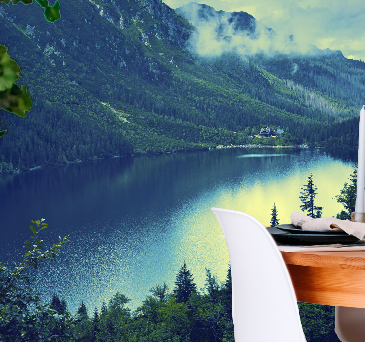 Grand Mountain Reflection landscape mural wallpaper - TenStickers