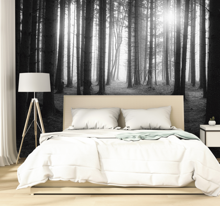 Grey forest wall mural for you - TenStickers