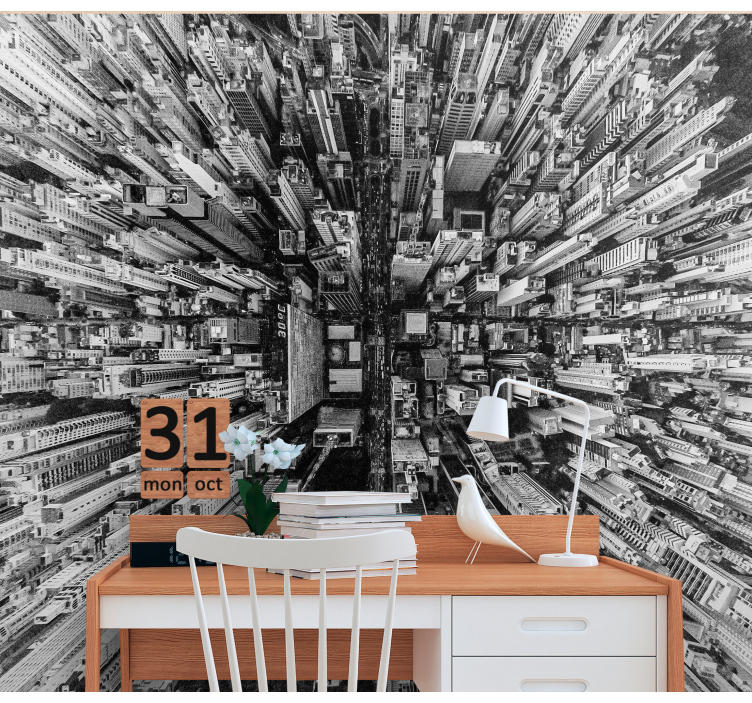 Hall above a city 3D Wall Mural - TenStickers