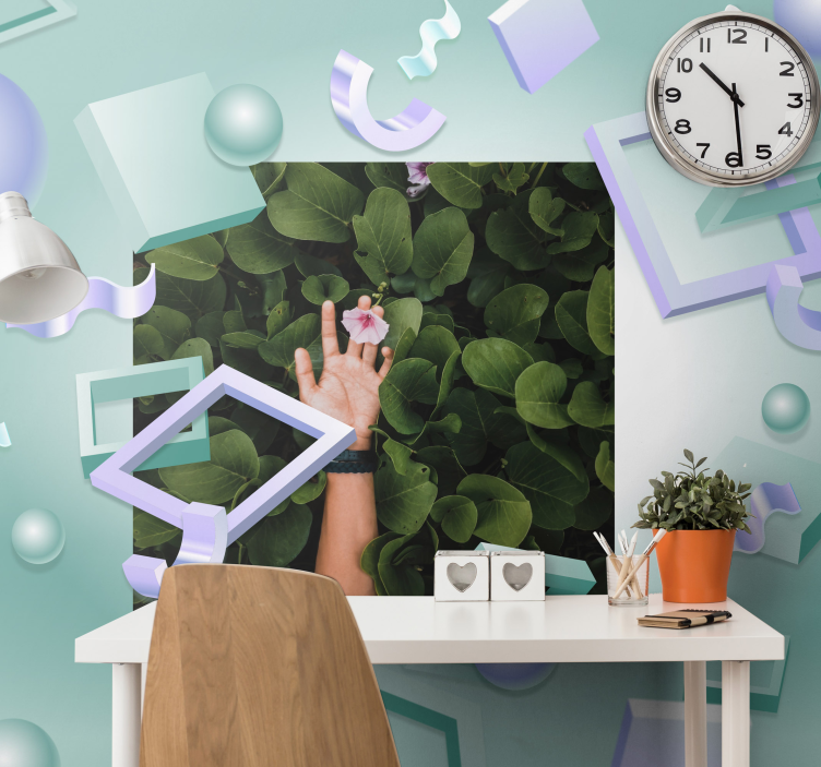 Hand Holding Blossom flower mural - TenStickers