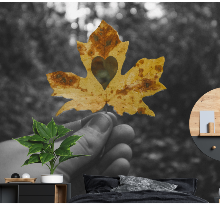 Heart-Shaped Leaf nature wall mural - TenStickers