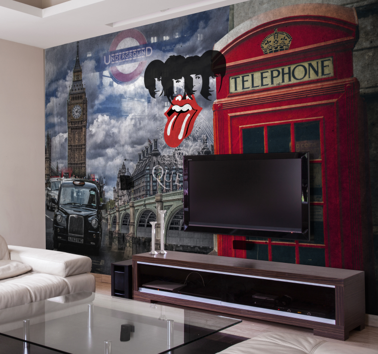 Iconic London Collage mural for living room - TenStickers