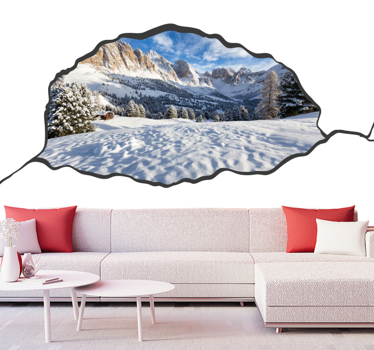 Wintery Mountain Scenery mountain wall mural - TenStickers