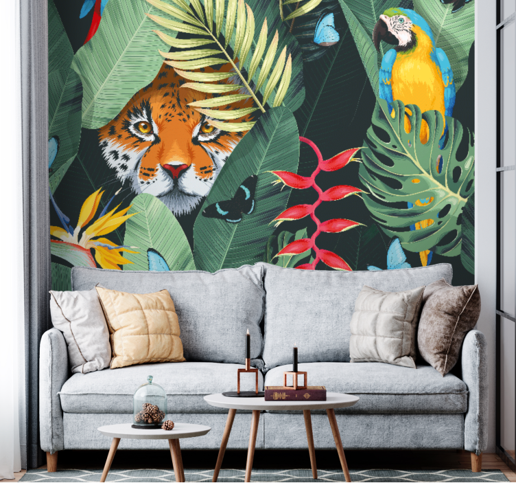 Inside The Foliage Green nature wall mural - TenStickers