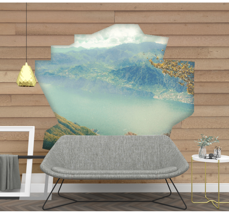 Landscape mural wallpaper alpine lake viewpoint - TenStickers