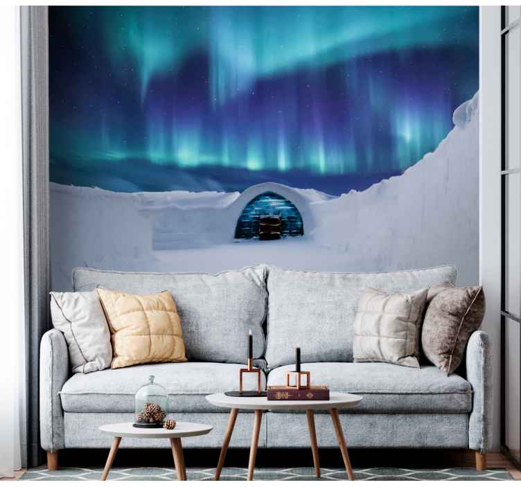 Landscape mural wallpaper aurora borealis wonderland - TenStickers