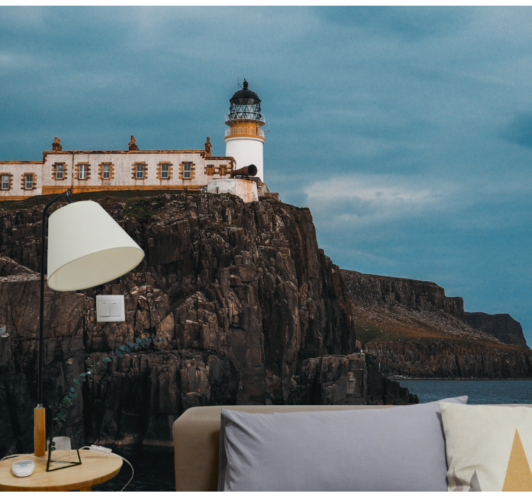 Landscape mural wallpaper lighthouse on cliffs - TenStickers