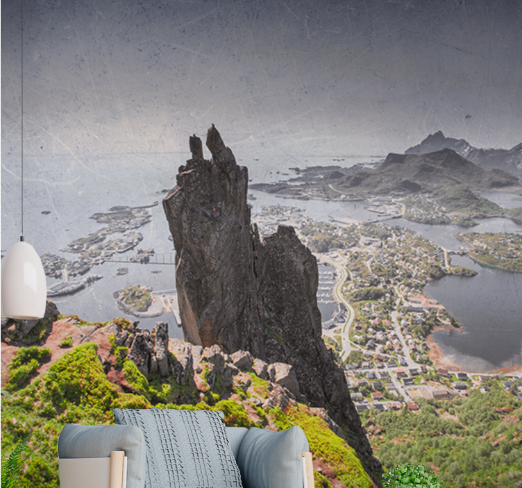 Landscape mural wallpaper majestic rock formation - TenStickers