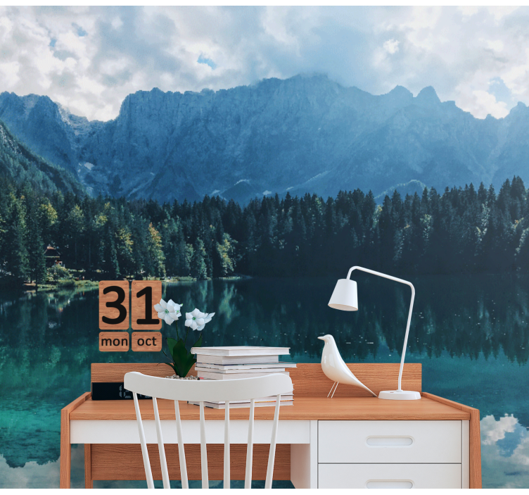 Landscape mural wallpaper mountain echo lake - TenStickers