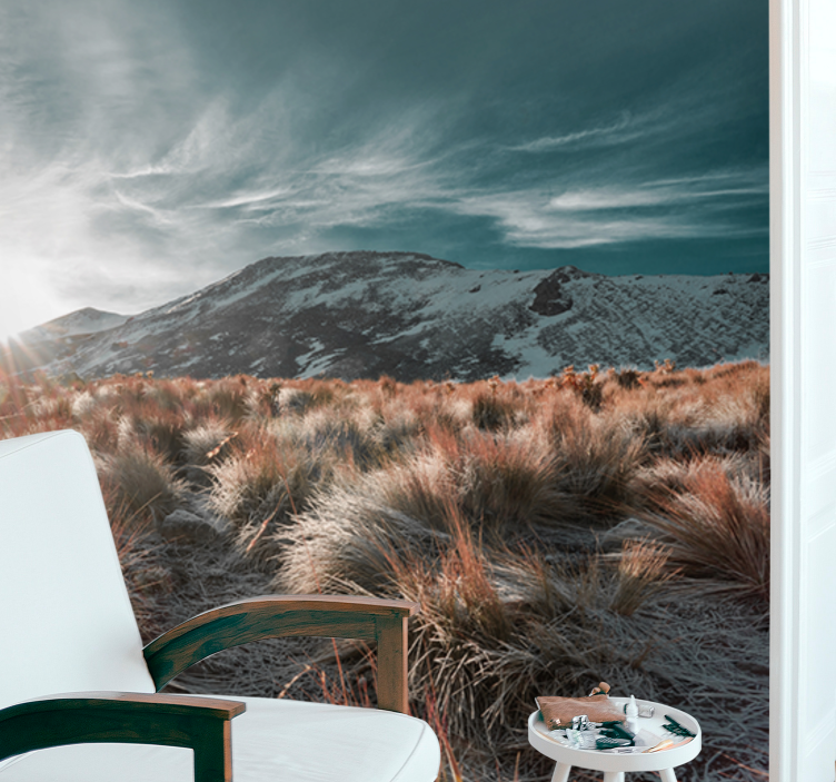 Landscape mural wallpaper mountain sunrise view - TenStickers