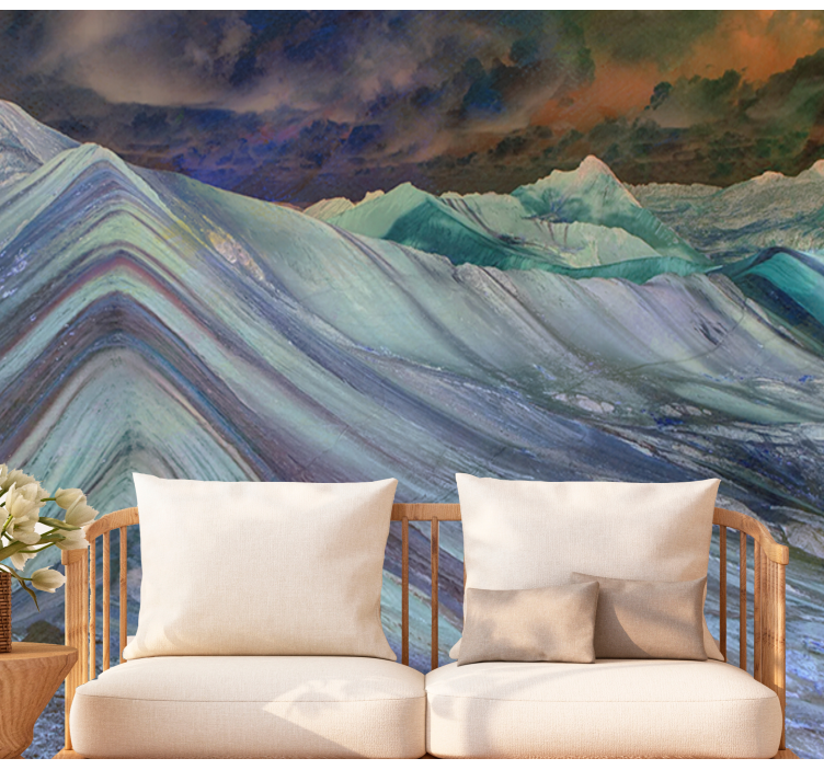 Landscape mural wallpaper mountainous terrain design - TenStickers