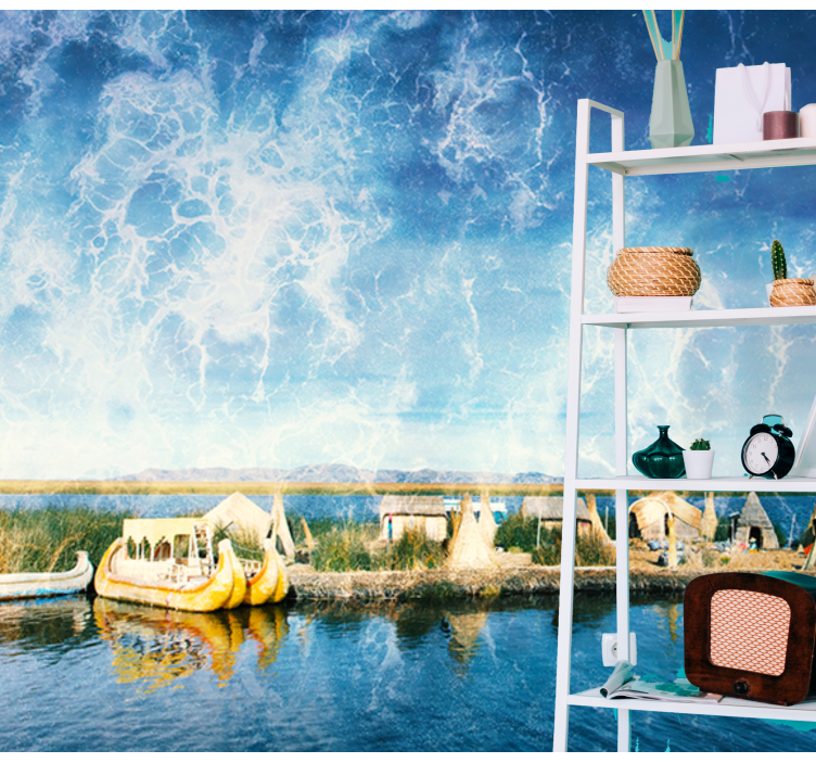 Landscape mural wallpaper serene waterway view - TenStickers