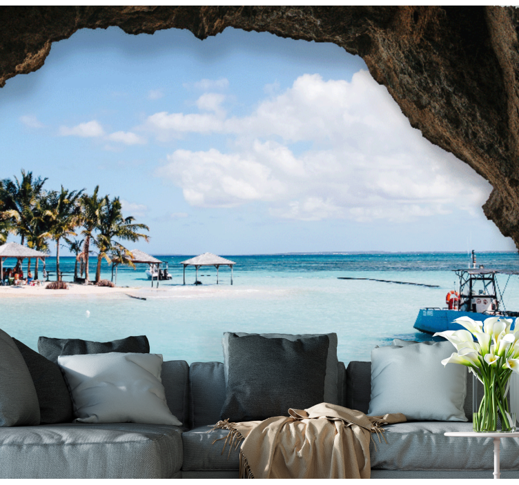 Landscape mural wallpaper tropical seaside view - TenStickers