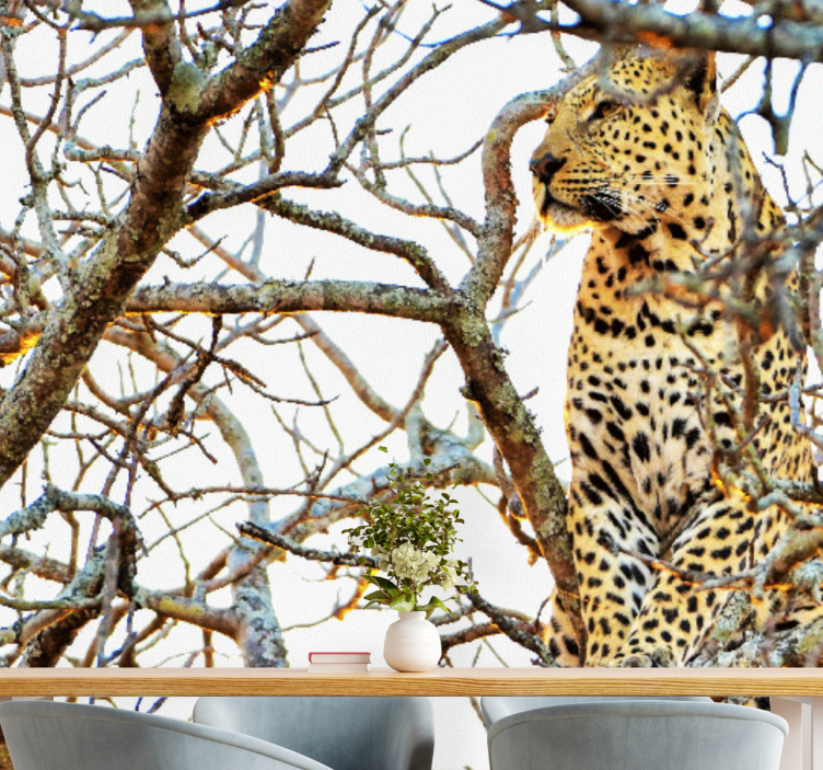 Leopard Among Branches wall mural - TenStickers