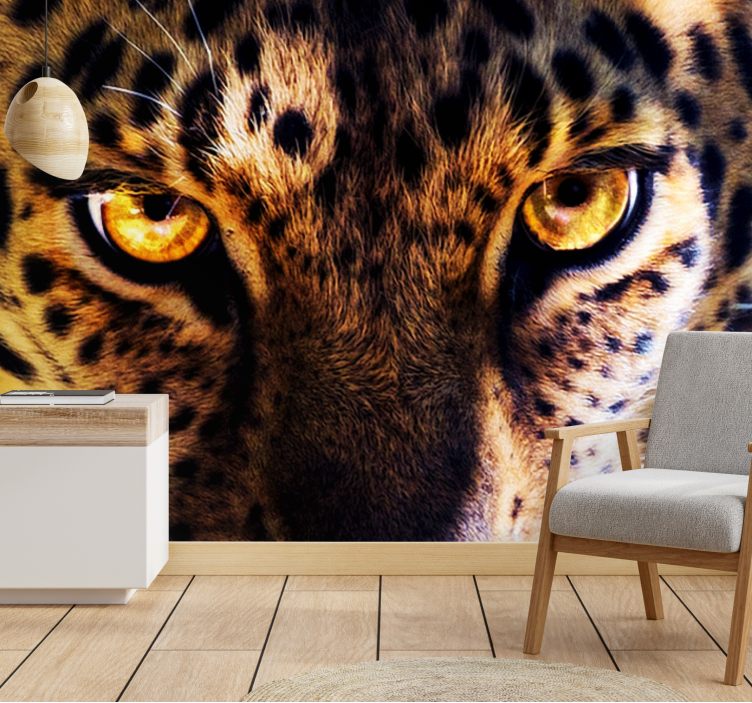 Lion mural majestic leopard gaze - TenStickers