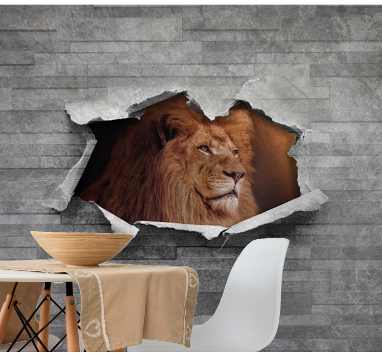 Lion mural majestic lion illustration - TenStickers