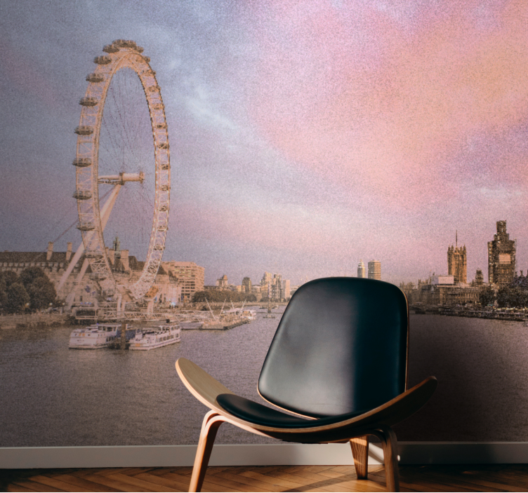 London wall mural london eye view - TenStickers