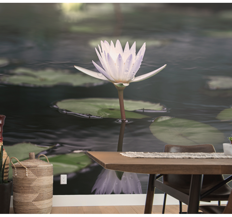 Lotus Blossom Reflection flower mural - TenStickers