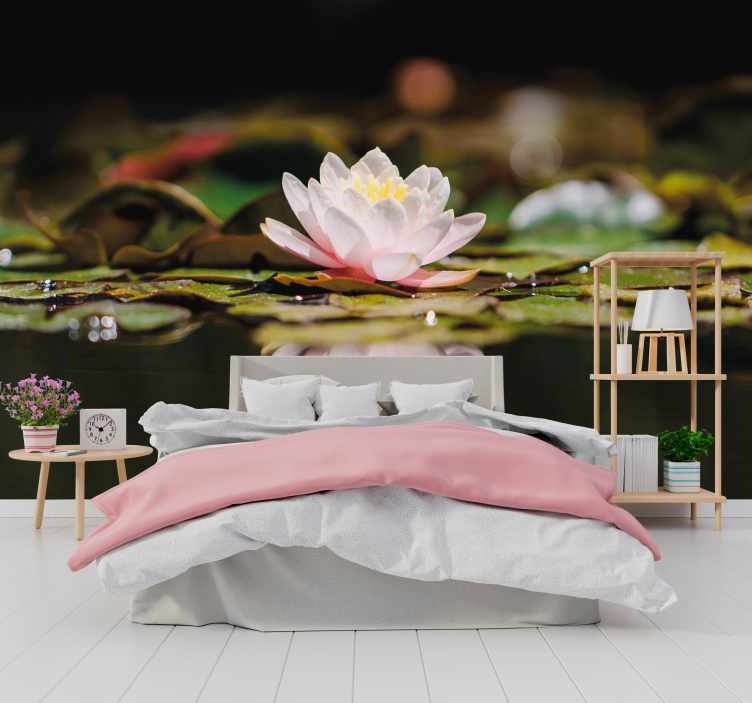 Lotus Blossom Serenity flower mural - TenStickers