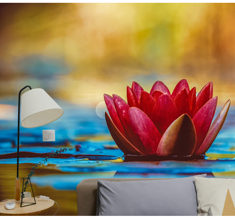 Magnolia wall mural graceful water lily design - TenStickers