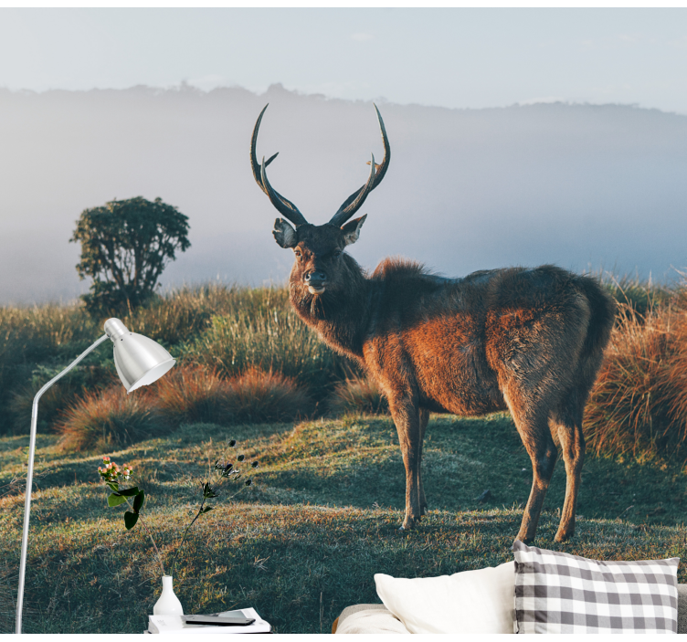 Majestic stag profile wall mural - TenStickers