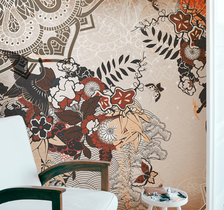 Mandala wall mural floral designs - TenStickers