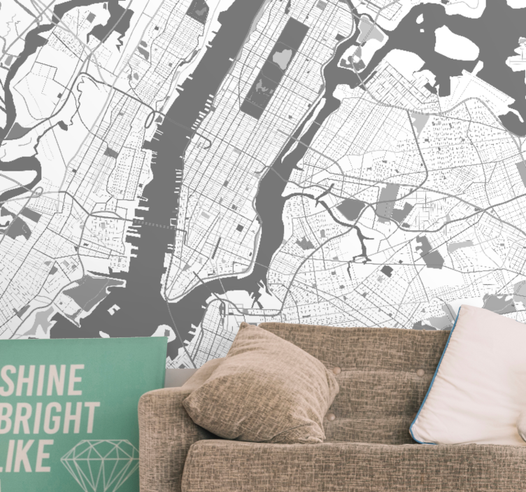 Map of New York city wall mural - TenStickers