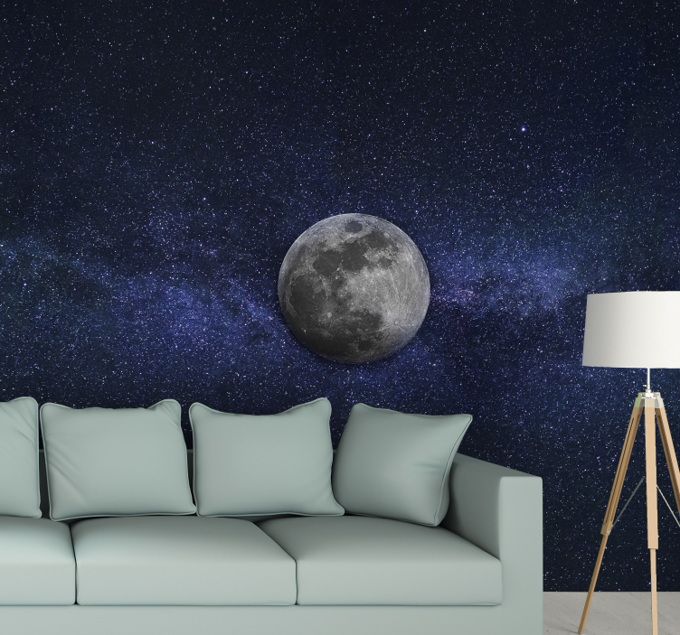Moon and stars landscape wall mural - TenStickers