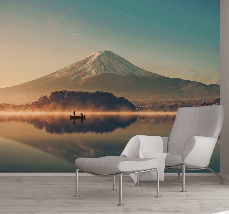 Mount Fuji Reflection landscape mural wallpaper - TenStickers