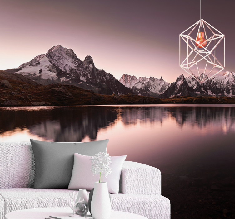 Mountain wall mural grand mountain reflection - TenStickers