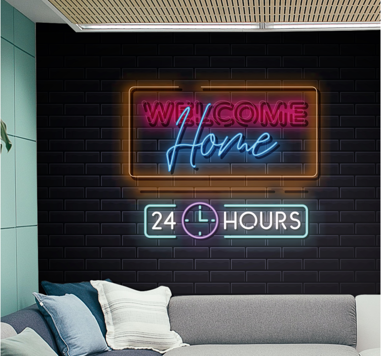 Mural quote welcome home 24/7 - TenStickers