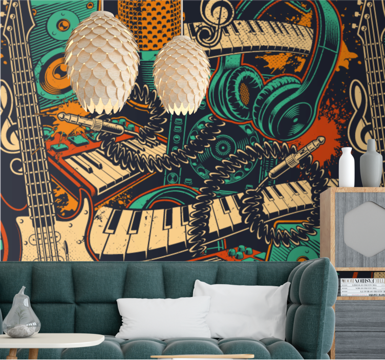 Music Illustration "Urban Style" wall mural - TenStickers