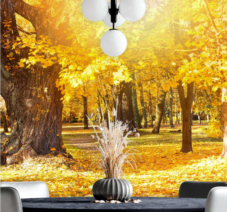 Nature wall mural autumn trees landscape - TenStickers