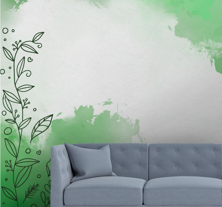 Nature wall mural botanical outline art - TenStickers
