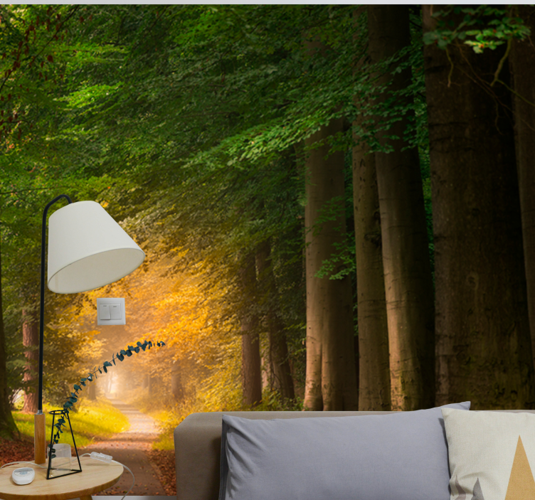 Nature wall mural forest pathway scene - TenStickers