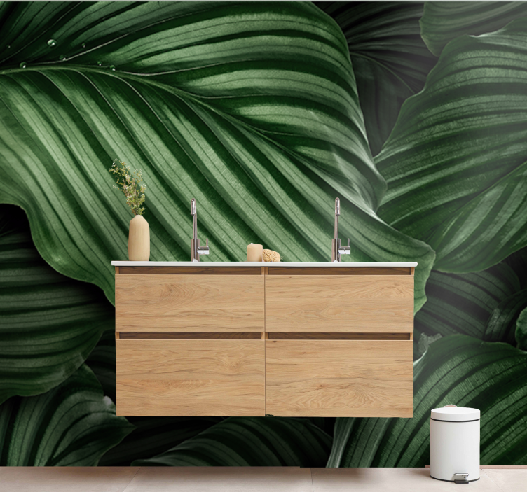 Nature wall mural lush greenery foliage - TenStickers